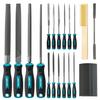LIBRATON 31-Piece File Set: Includes Iron Files, Flat, Round, Semi-Round, and Triangular Files, As Well As Diamond Files, Fine and Medium Grits, for M