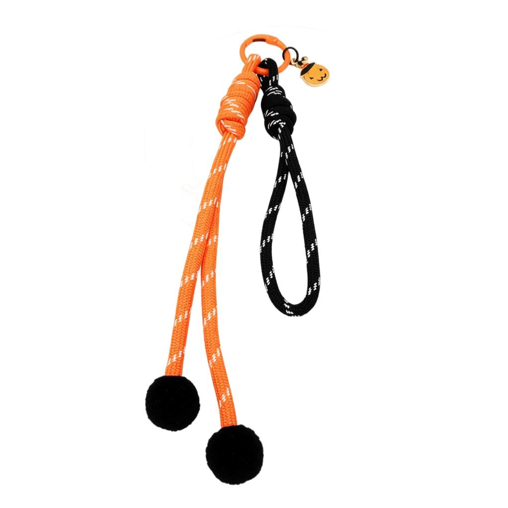 Halloween Pumpkin Keychain with Bat Charm and Rope Design Durable Lightweight Accessory for Bags and Keys Suitable for Seasonal Decoration