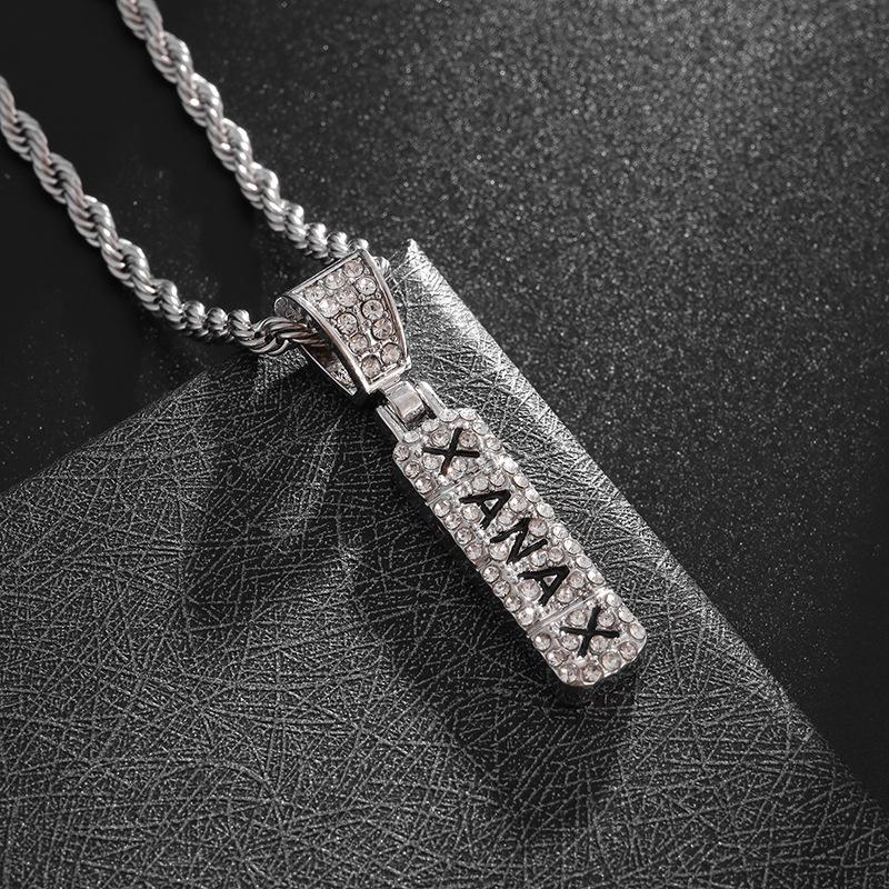 European and American Personality Exaggerated Hip Hop Necklace Mens Trendy Mens Necklace Full of Diamonds Punk Mens Hip Hop Necklace