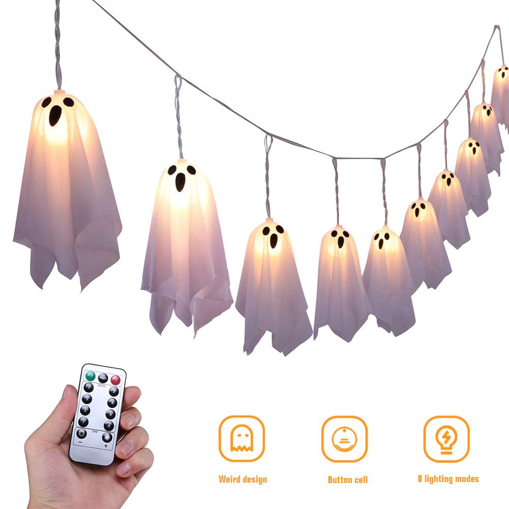 Halloween Solar Ghost Pathway Light Solar Powered Ghost Decoration Lantern White Flying Ghosts Lantern for Party Yard Lawn Decor