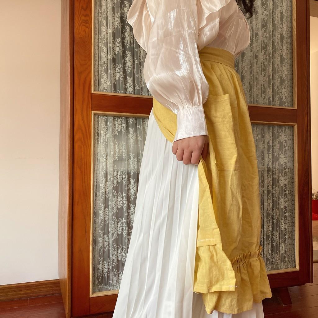 Minimalist Cotton Apron With Ties For Cooking And Baking Home Use
