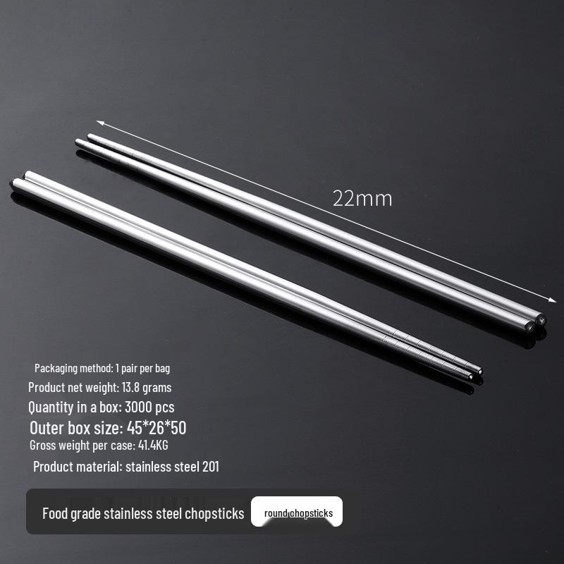 Korean Style Stainless Steel Chopsticks - High Temperature Resistant, Ideal for Home, Restaurant, and Hotel Use