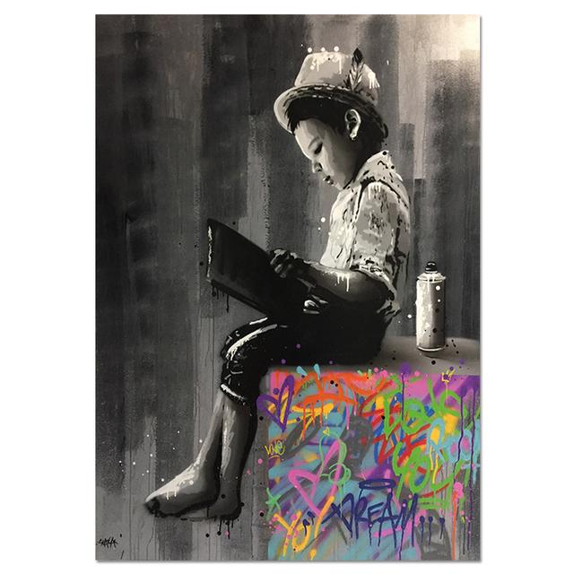 Street Graffiti Art Girl Abstract Canvas Painting On The Wall Posters for Living Room Paintings Prints Picture Bed Room Decor