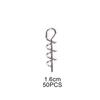 Professional Fishing Gear 50pcs Spring Lock Pins for Soft Lure Bait Worm Crank