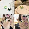 Funny Black Green White Cat Monster Ring Big Eyes Sweet Cool Cartoon Cute Girlfriends Couple Open Ring Gift Jewelry