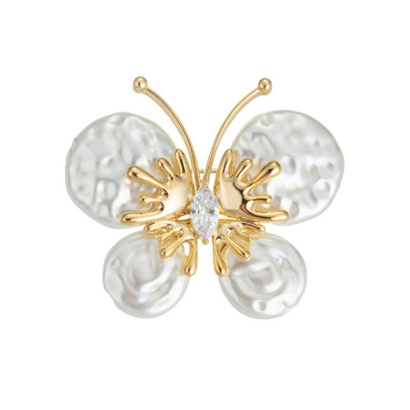 

Artistics Butterfly Brooch Pin for Sweaters Shirts Coat Handcrafted Zinc Alloy Jewelry Gift for Women белый