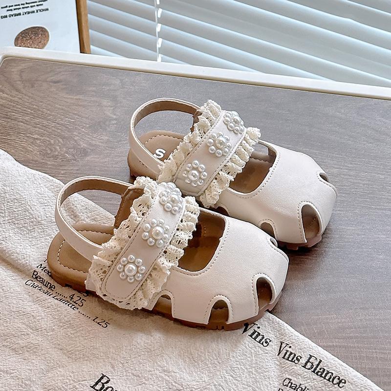 Sandali da Principessa per Bambine Pizzo Dolce per Ragazze Scarpe Casual da Vestito Ballerine Traforate Nuovi Estivi 2025 Scarpe da Spiaggia per Bambini Suola Morbida