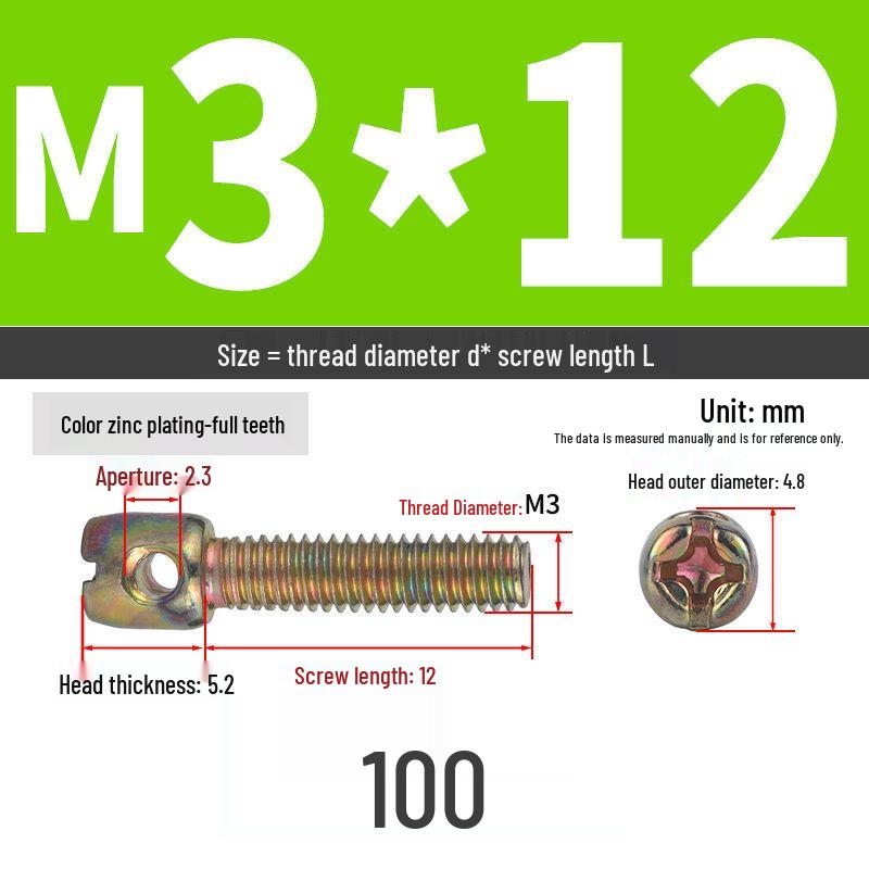 304 Stainless Steel Lead Seal Galvanized Meter Screw with Cross Hole