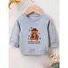 Kids Sweatshirt ,Cowboy Style Teddy Bear (With GEMINI Lettering) Print Round-Neck Sweatshirt, Trendy, Spring And Autumn
