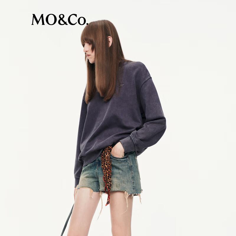 MO&Co. Women's Loose Fit Long Sleeve Cotton Top