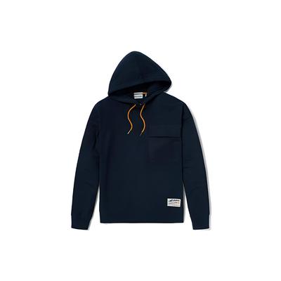 Felpa con cappuccio da esterno a tinta unita con tasca frontale Felpe da uomo Blu Zaffiro Profondo A234A-433