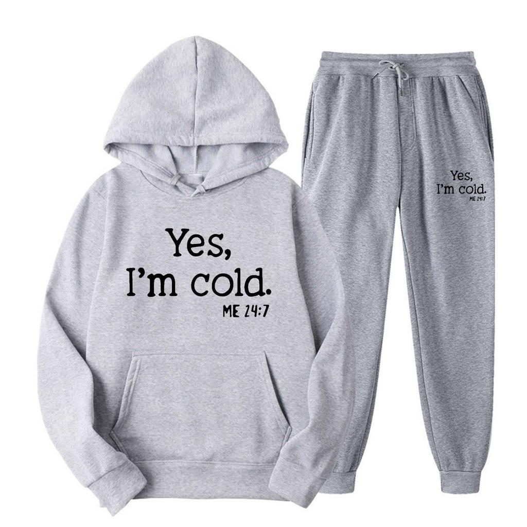 Mens Hooded Sports Tracksuit Unisex Two-Piece Running Outfits Long Sleeve Pullover Hoodies Sweatshirt+Sweatpants Set