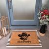 Cat Wearing Cowboy Hat Door Mats Waterproof Rubber Backing, Anti Slip Doormats Outdoor Rug Patio Funny Mat