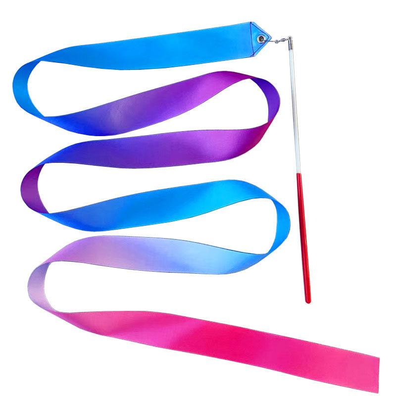1pcs 2/4/6M Professional Glitter Dance Ribbon for Rhythmic Art Gymnastics Ballet Twirling Rod Stick Kids Training Equipment