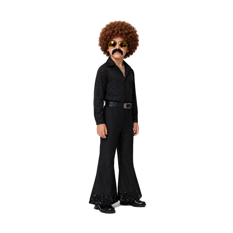 Kids Retro 80s Flared Pants Costume Halloween Cosplay Rock Party Hip Hop Performance Outfit