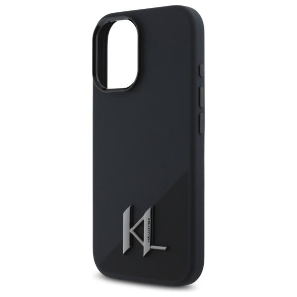 Karl Lagerfeld Klhmp16Sscmkmpck Iphone   16 6.1 Czarny/Black Hardcase Silicone Shadow Metal Initial Magsafe