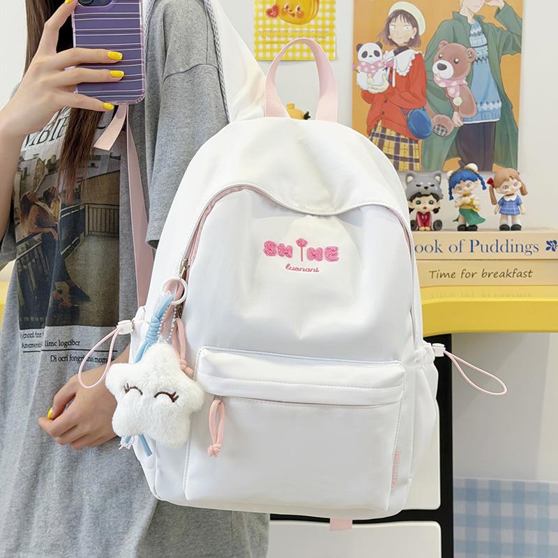 Schoolbag Cute Girl Backpack Large Capacity Middle and High School Student School Bag Women's Light Leisure Travel Fashion Versatile Backpack
