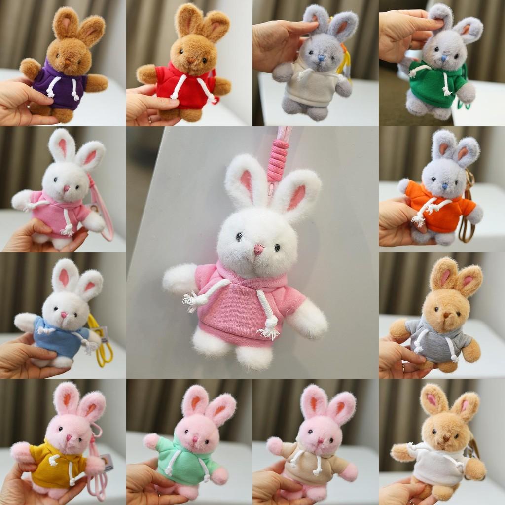 Rabbit Plush Keychain Toy Cute Stuffed Animal Doll Kids Birthday Keyring Gift