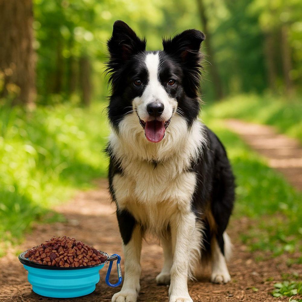 Silikon Faltbare Hundeschüssel Platzsparend Hundefutter Wassernapf Haustier Wasser Futter Schale Reise