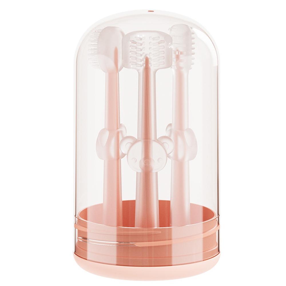 

3PCS U-Shaped Milk Toothbrush Teething Baby Tongue Cleaner Safe Training Toothbrush Baby розовый