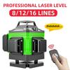 Livella Laser Professionale a Linee Verdi per Interni/Esterni 8/12/16 Linee Alta Precisione Autolivellante Automatico Strumenti di Misura