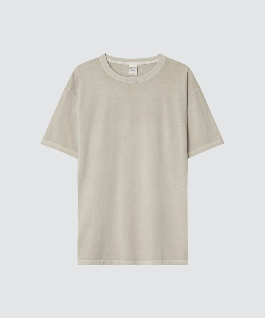 Yunaitideuaeseul 17-Count Cotton Pigment Dyed Short Sleeve T-Shirt_Charcoal
