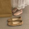 Women's Flats Fashion Ballet Flat Shoes Square Head Shallow Mouth Single Shoe New Breathable Casual Single Shoes for Women Flats