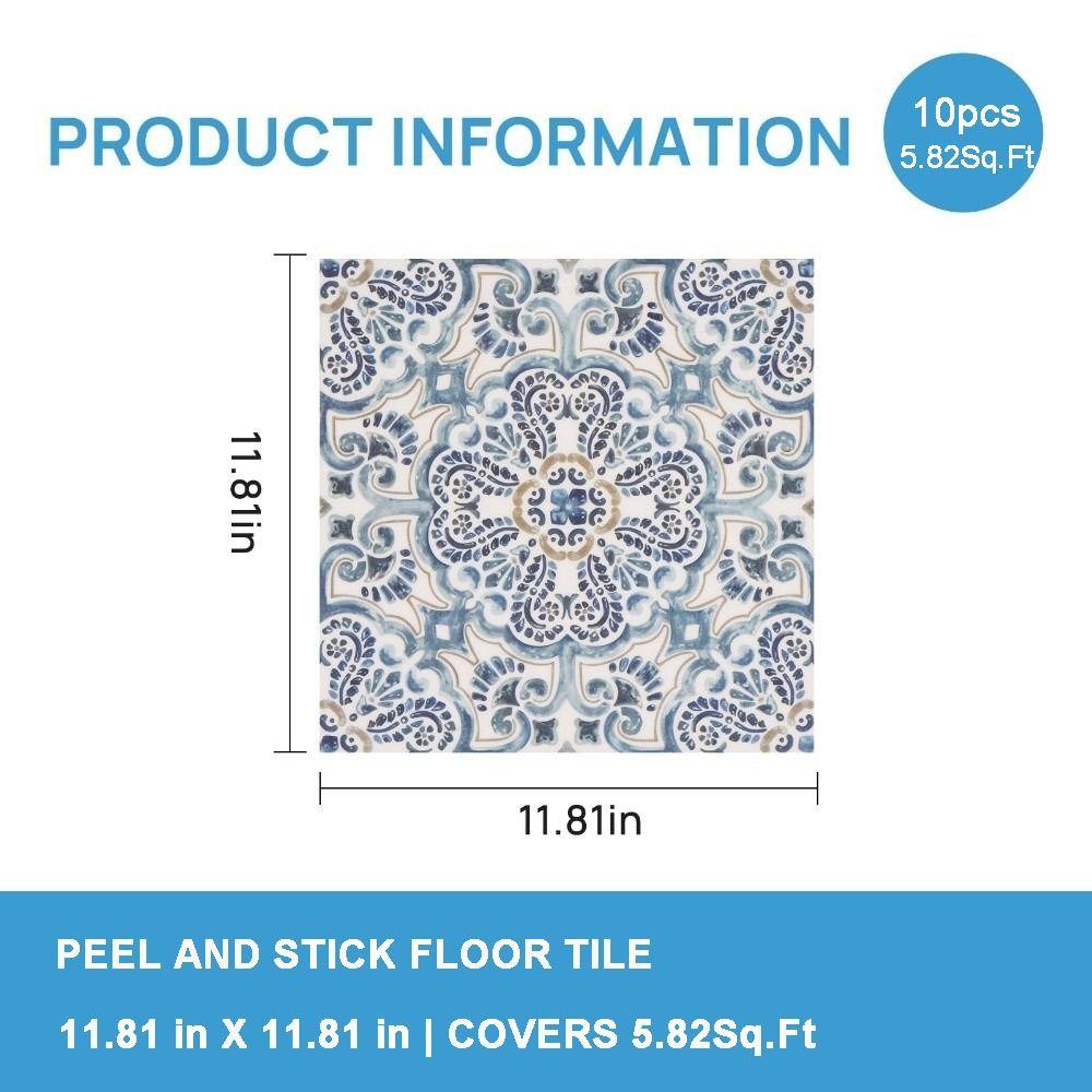 6pcs Waterproof Self Adhesive Floor Tile 30x30cm Peel & Stick Vinyl Stickers Bathroom Kitchen