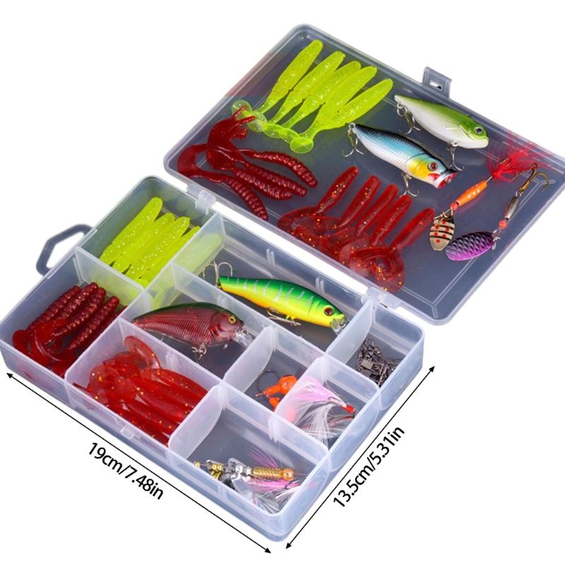 Outdoor Fishing Baits Set 51Pcs Lures With Carbon Steel Hook For Salmon Artificial Fishing Lure
