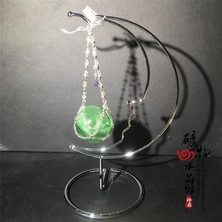Wooden & Metal Mineral Crystal Ball Display Stand