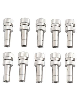 Paquete de 10 Boquillas de Nebulización de Conexión Rápida de 6 mm para Riego de Jardines Boquillas de Pulverización de Cobre para Aplicación Eficiente de Niebla y Bruma