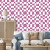 Wallpaper Casual Checkerboard Purple and White 50x1000