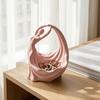 Modern Sculpture Storage Ballerina Jewelry Tray, 3D Printed Elegant Dancer Ring Holder for Earrings Necklaces, Small Item Organizer Matte Pink