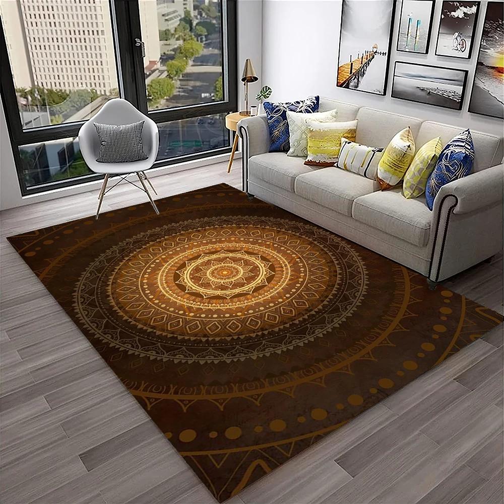 3D Mandala Bohemia Geometric Carpet Rug for Home Living Room Bedroom Sofa Kitchen Doormat Decor,Kid Area Rug Non-slip Floor Mat