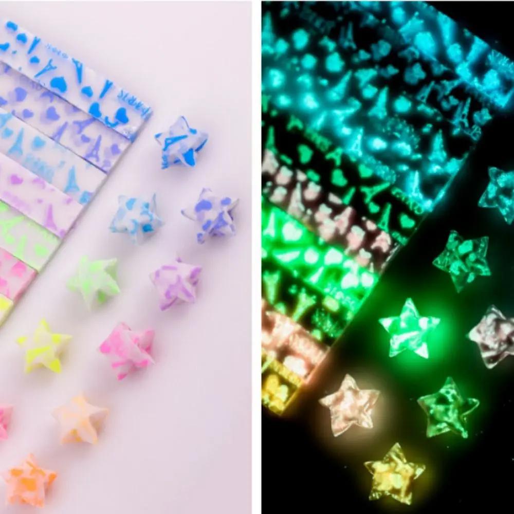 210 Sheets Creative Star Origami Paper Colorful Lucky Decorative Paper Strips Luminous Glitter Stars Craft Paper For Diy Arts