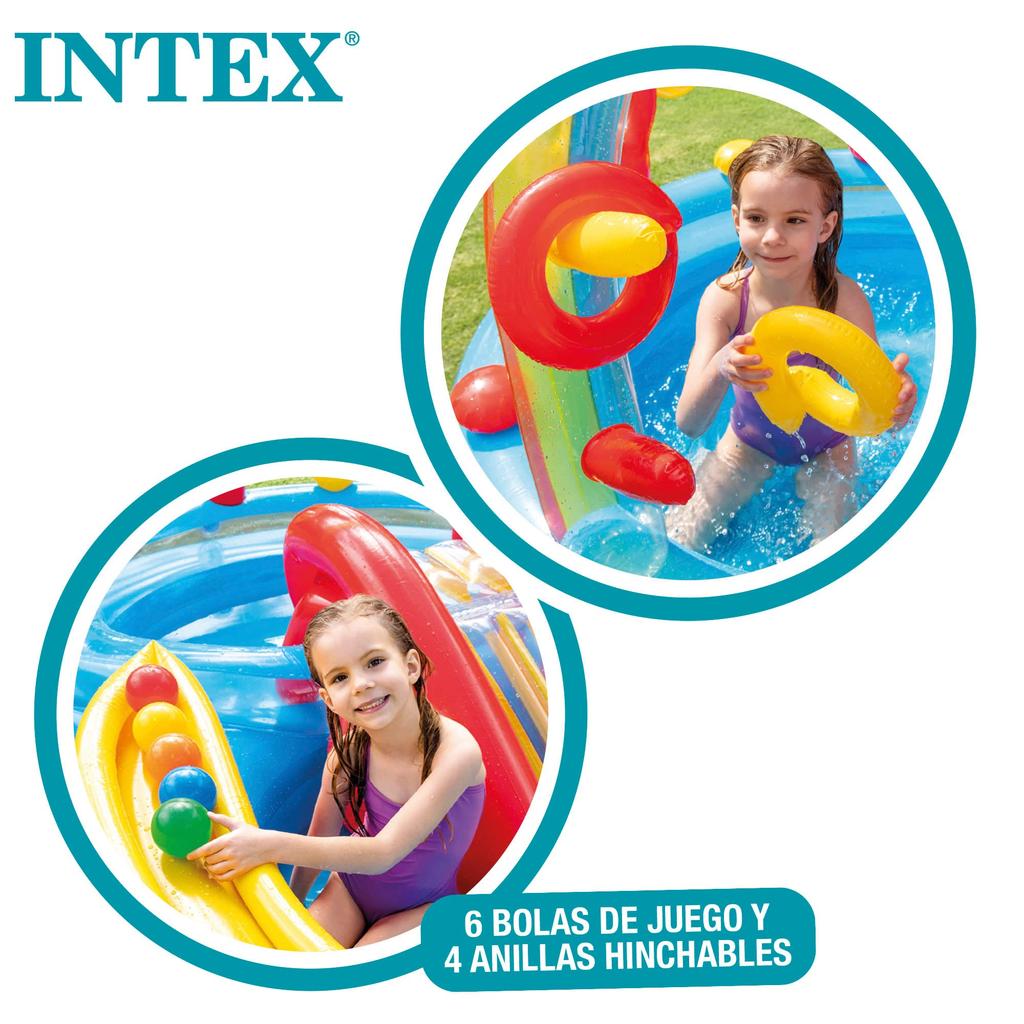 INTEX Rainbow Ring Play Center Oval Multicolor 297 X 193 X 135cm 57453 Japanese [Genuine Product] ME-7019