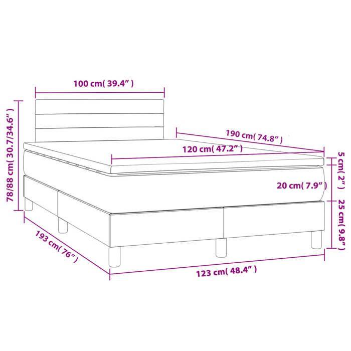 VidaXL Sommier à Lattes de Lit avec Matelas et LED, Lit Rembourré, Lit Double, Lit Adulte de Chambre à Coucher Intérieur, 3270046