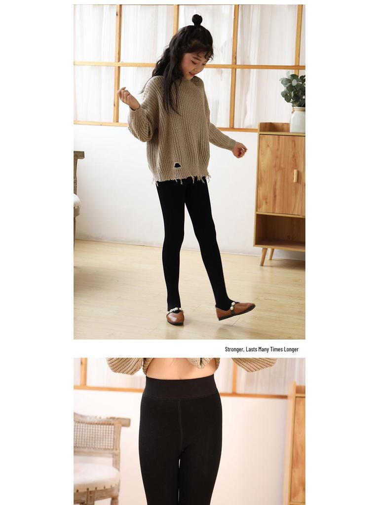 Girls' Winter Velvet Thickened Flesh-Colored Anti-Pilling Dance Pantyhose
