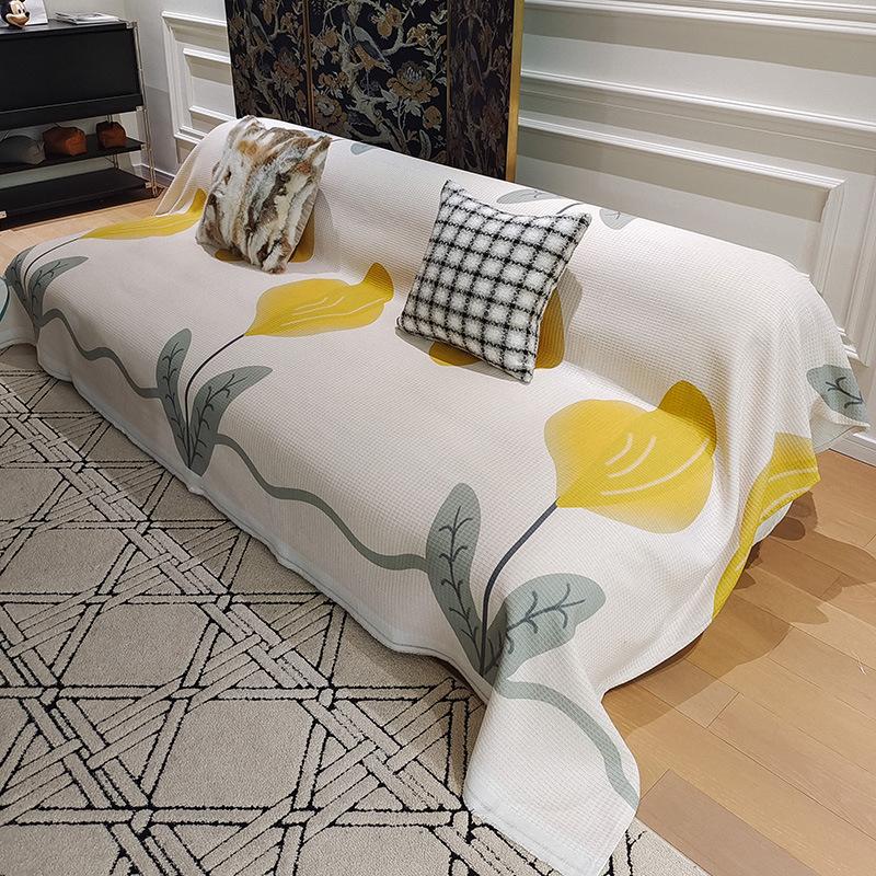 Nordic Ins Wind Sand Hair Towel Full Cover Cloth Cotton Dust Cover Sofa Cover Blanket Four Seasons General Sofa Cushion Cover Cover