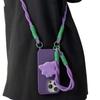 Suitable for 15 Apple Dark Purple Phone Cases Iphone13 Lanyard Crossbody Stand Protective Case Shockproof