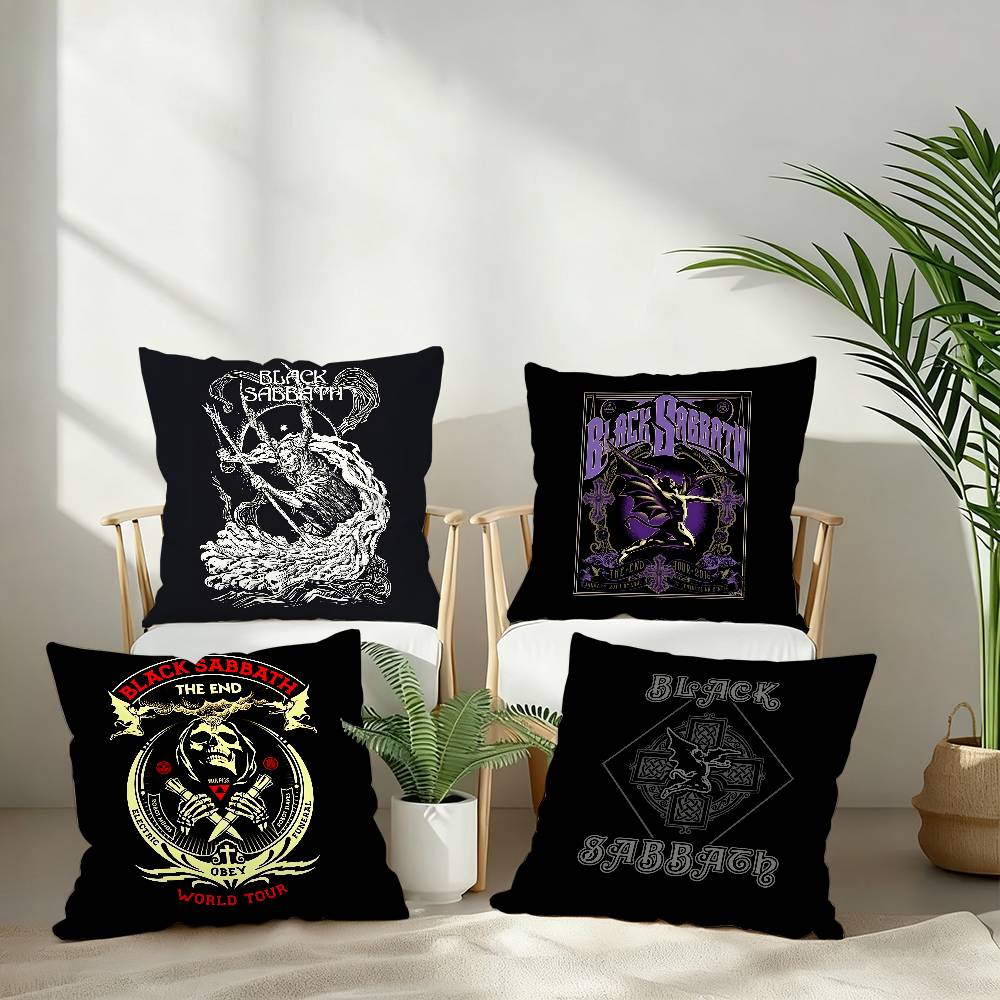 B-Black S-Sabbath Kapela Povlak na polštář Dekorativní na pohovku Domácí Oboustranný tisk Krátký plyšový Polštář Povlak na polštář Sváteční dárek