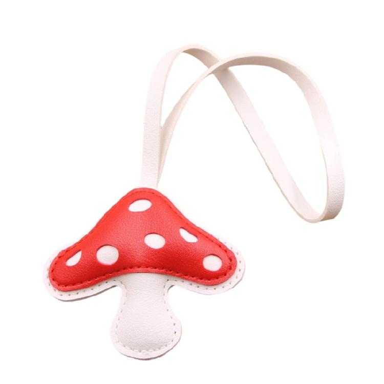 Artificial Leather Mushroom Handmade Keychain Lanyard for Long Time Use Key Management