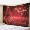 Christmas Psychedelic Tree Landscape Tapestry, Glowing Pink Forest Wall Hanging, Mystical Moon  River Backdrop for Room Decor
