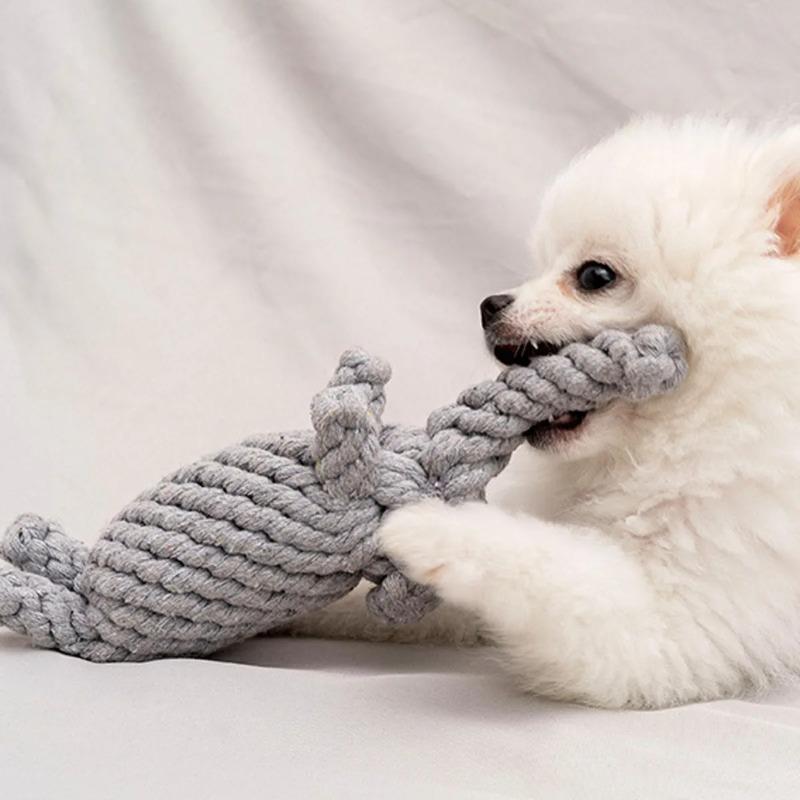 1pc Rope Knot Grinding Teeth Resistant Hand-woven Animal Cotton Rope Small and Medium-sized Dog Pet Dog Toys