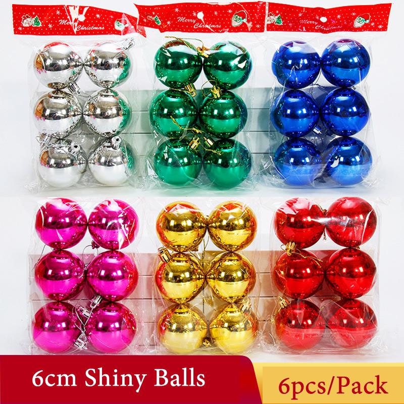 6 Stück/Los 6cm/2,4 Zoll Weihnachtsbaum Dekoration Farbe Hohlkugeln Schmuck Hängende Kugeln Für Haus Bar Party Dekoration
