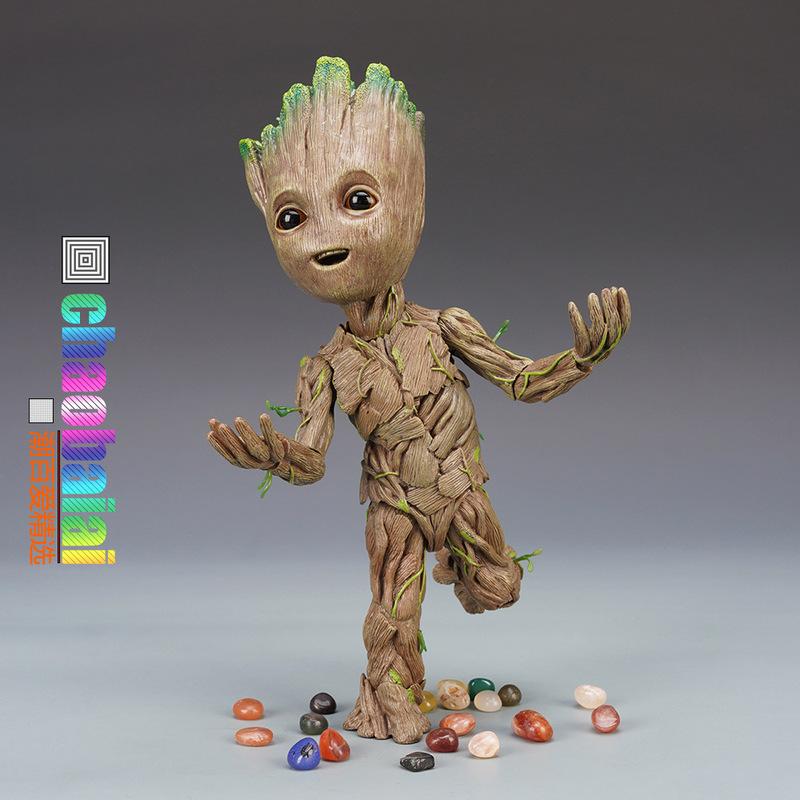 25cm 1:1 Guardians Of The Galaxy Groot Action Figures Cute Small Tree Movable Statues Model Doll Collectible Ornaments Gifts