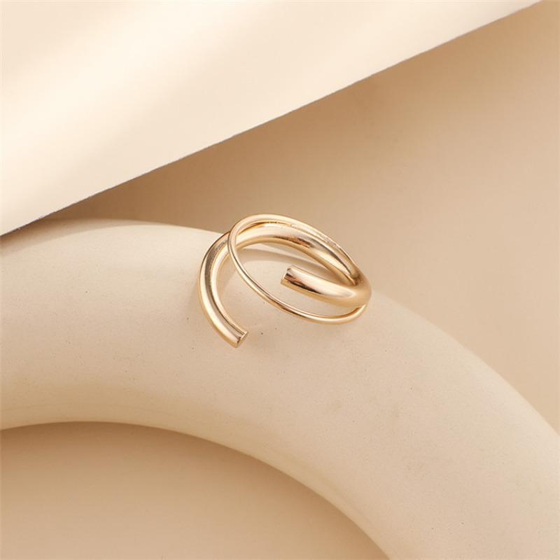 

Meier Vintage chic minimalist double ring - elegant jewelry interlocking finger rings No. 7 серебряный