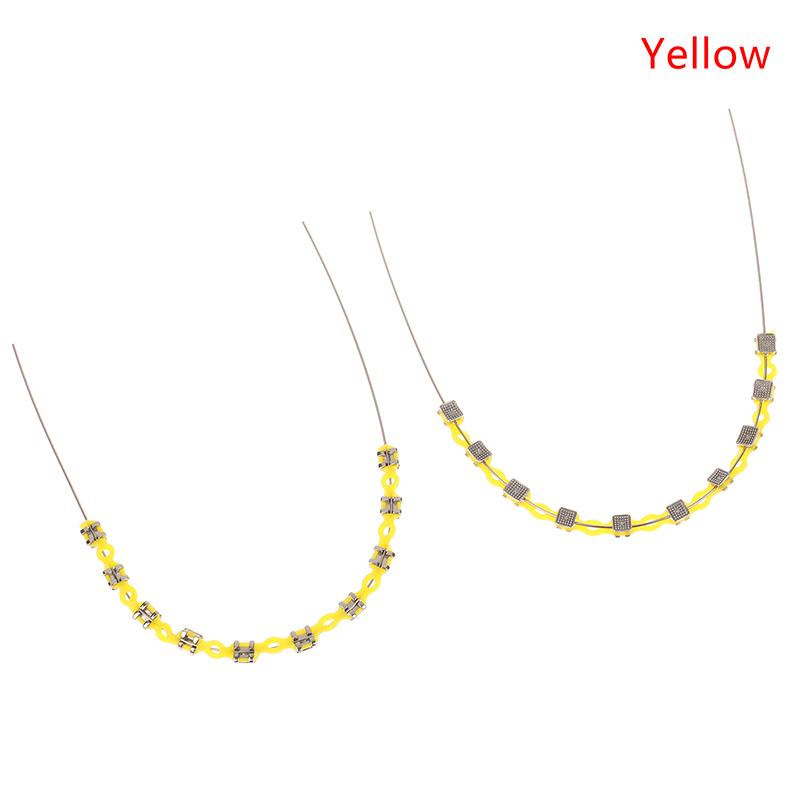2Pcs/Pack Colorful Hook Temporary Tooth Decoration With Metal Wires Metal Bracket Orthodontic Ligature Ties Dental Decorations