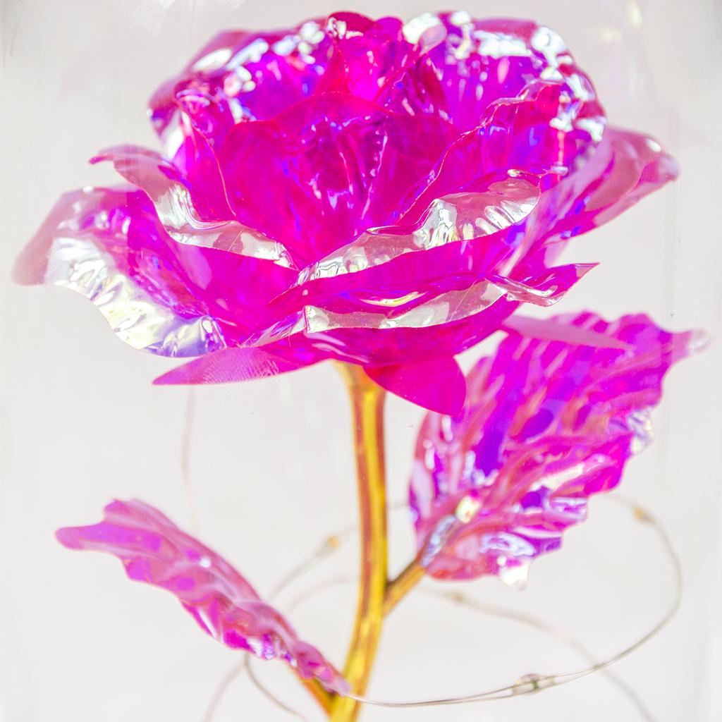 Eternal rose in glass with LED lighting - a gift idea for a loved one