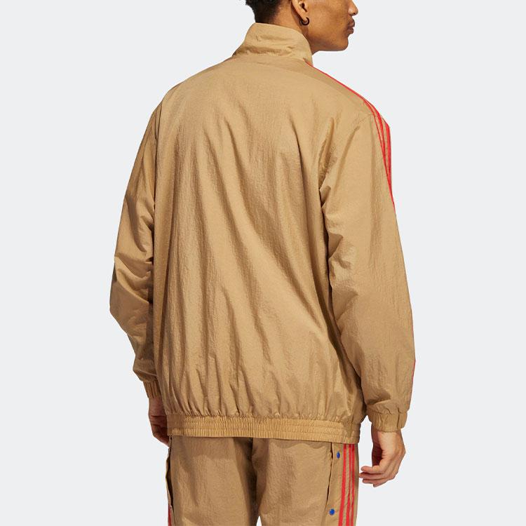 adidas Originals Trefoil X Eric Emanuel McDonalds Striped Sports Jacket 1 Men Outerwear Brown HI5589